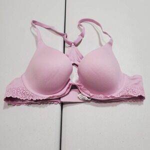 Aerie Women Bra 32A Pink Full Coverage Lace Band Racerback Adjustable Straps